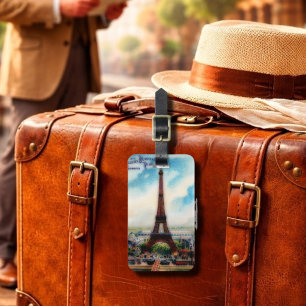 Étiquette À Bagage Tour Eiffel vintage