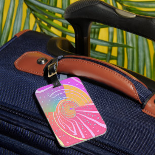 Étiquette À Bagage Tourbillon arc-en-ciel