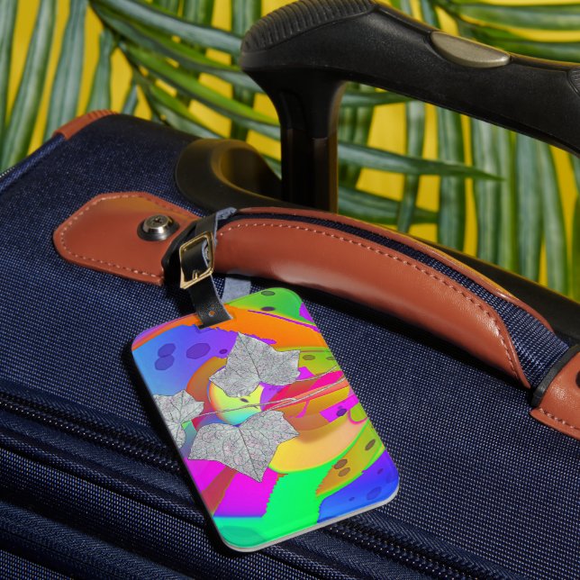 Étiquette À Bagage Tourbillon de arc-en-ciel avec feuilles (Insitu Rectoal 1)