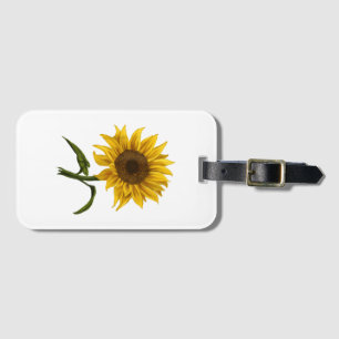 Étiquette À Bagage Tournesol Floral Aquarelle Fleur de Soleil