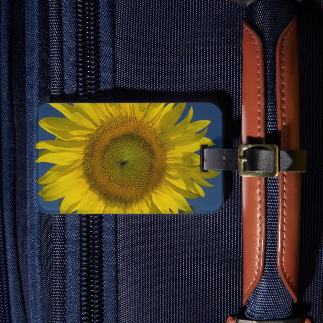 Étiquette À Bagage Tournesol jaune et ciel bleu (Insitu Rectoal 4)