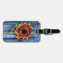 Tournesol sur la barrière bleue