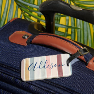 Étiquette À Bagage Traits de pinceau pastel personnalisés