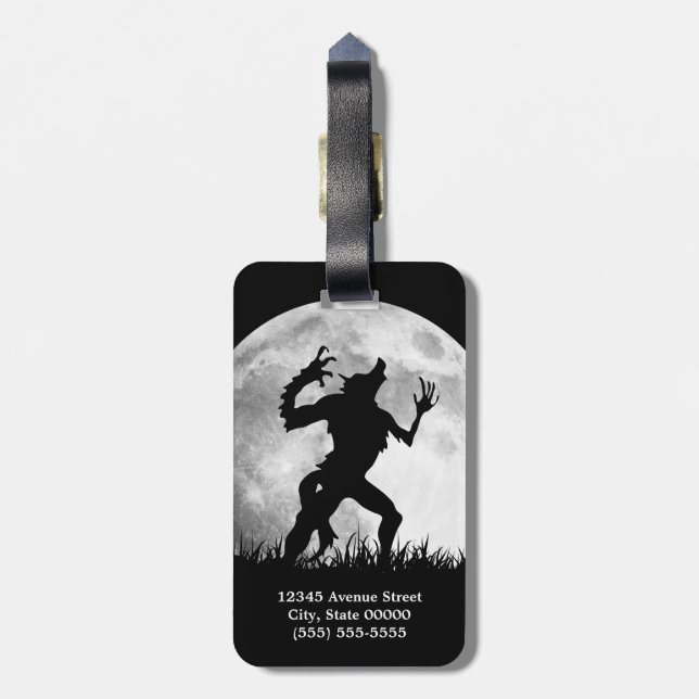 Étiquette À Bagage Transformation de Pleine lune de loup-garou (Dos Vertical)