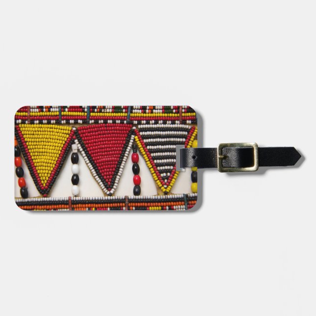 Étiquette À Bagage Travail de perles tribal Maasai (Devant horizontal)