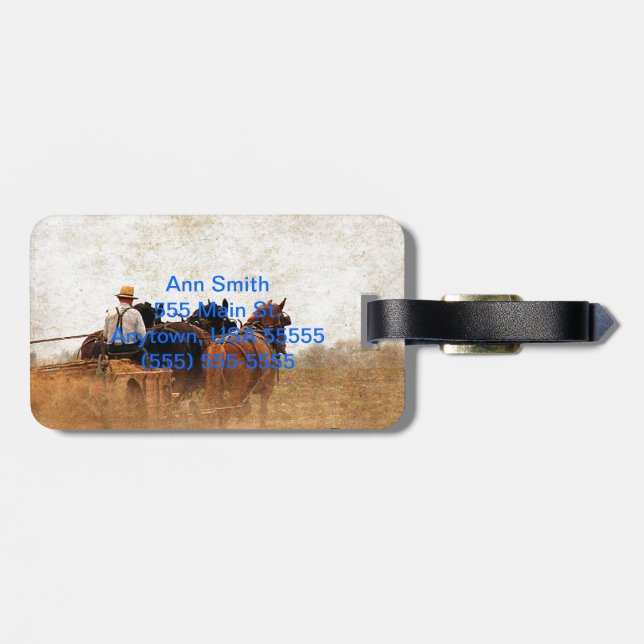 Étiquette À Bagage Travail sur le terrain à cheval (Dos horizontal)