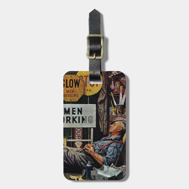Étiquette À Bagage Travailler d'hommes (Devant Vertical)