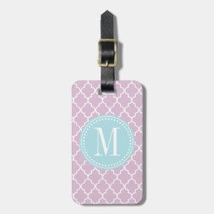 Étiquette À Bagage Trellis marocain pourpre lilas de tuiles