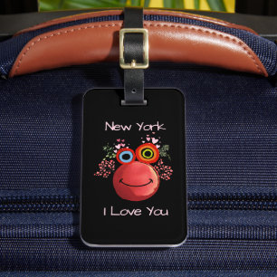 Étiquette À Bagage Très Rouge New York Je t'aime