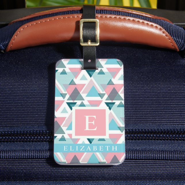 Étiquette À Bagage Triangle géométrique bleu blanc personnalisable (Insitu Rectoal 2)