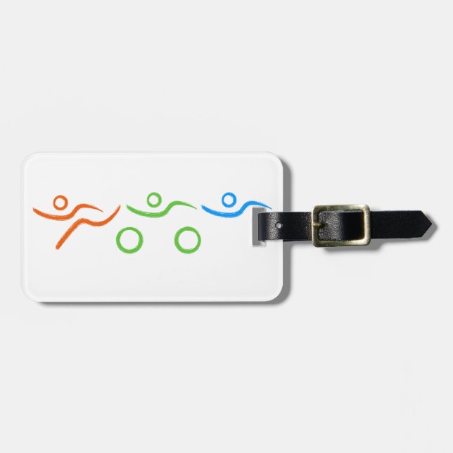 Étiquette À Bagage Triathlon cool et design unique (Devant horizontal)