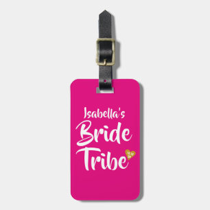 Étiquette À Bagage Tribu de la mariée Or Date Cœur Personnalisé