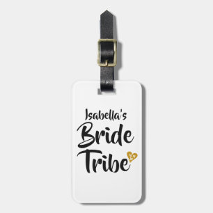 Étiquette À Bagage Tribu de la mariée Or Date Cœur Personnalisé