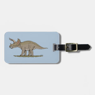 Étiquette À Bagage Tricératops de Dinosaure Crétacé