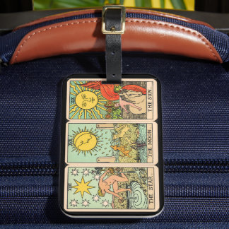 Étiquette À Bagage Trio de la carte Tarot vintage