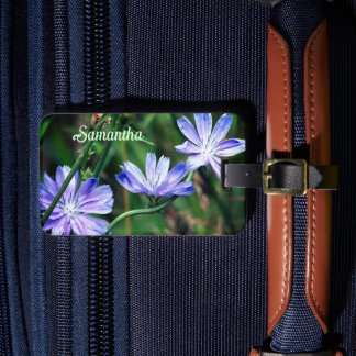 Étiquette À Bagage Trio Fleur Fleurs Fleurs Fleurs Fleurs Fleurs Bleu