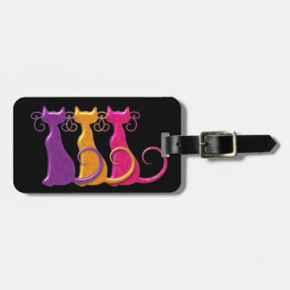Étiquette À Bagage Trois étiquettes de bagage de chats