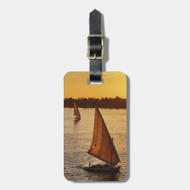 Étiquette À Bagage Trois falukas avec vues sur le Nil à (Devant Vertical)