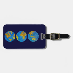Étiquette À Bagage Trois globes