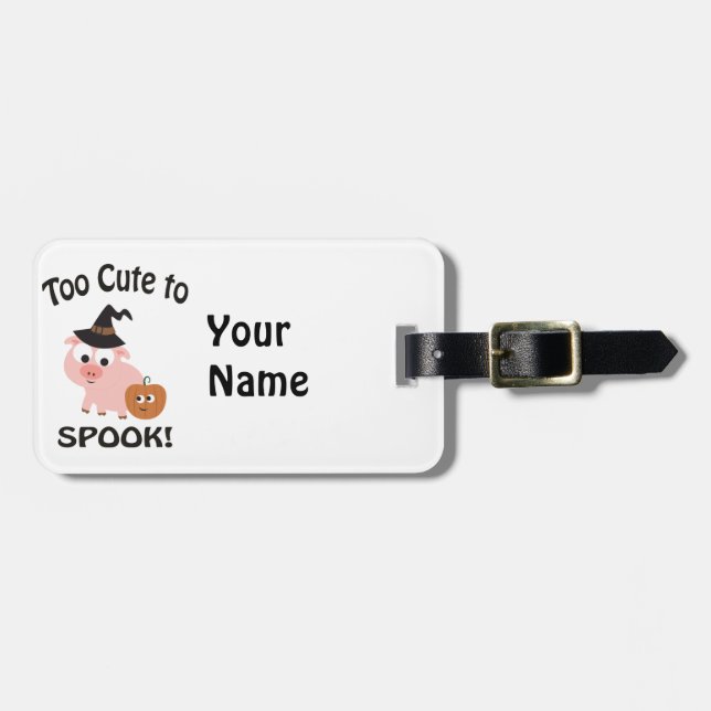 Étiquette À Bagage Trop mignon Pour Parler De Cochon (Devant horizontal)