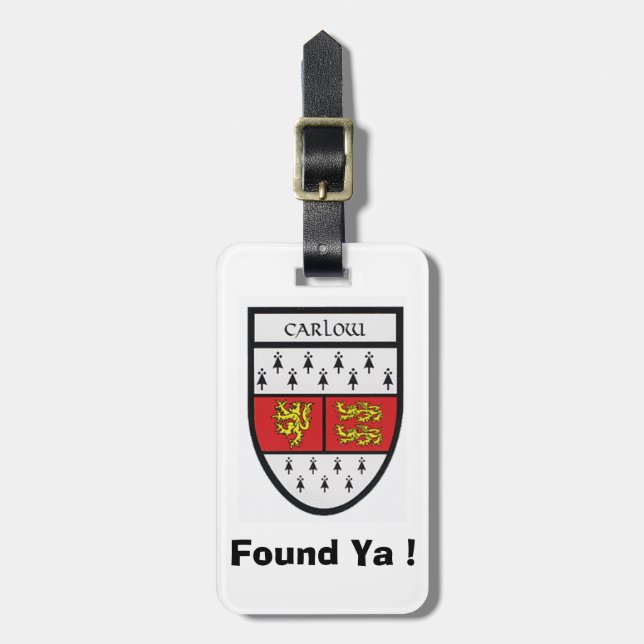 Étiquette À Bagage Trouver Mon Bagage Personnalisé Carlow Comté Numér (Devant Vertical)