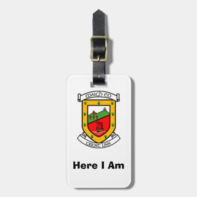 Étiquette À Bagage Trouvez Mon Bagage Personnalisé Mayo Comté Numéro  (Devant Vertical)