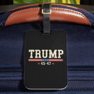 Étiquette À Bagage Trump 45 47 États-Unis Drapeau rétro Vintage