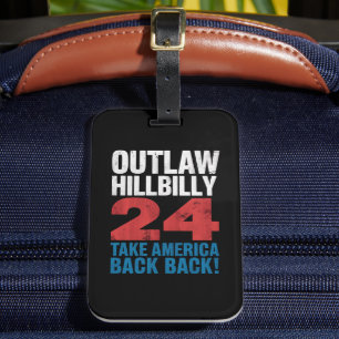Étiquette À Bagage Trump Vance 2024 Hors-la-loi Hillbilly Drapeau amé