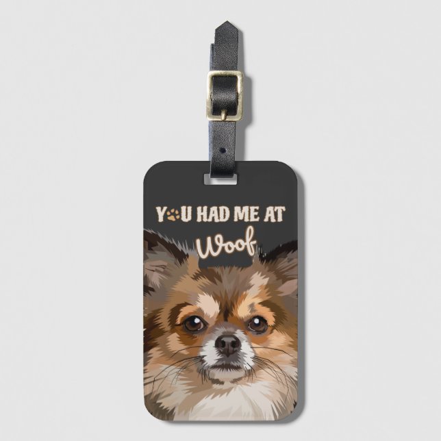 Étiquette À Bagage Tu M'As Eu À Woof | Amoureux de les chiens de Pomé (Devant Vertical)