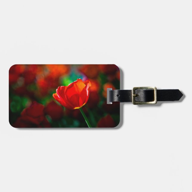 Étiquette À Bagage Tulipe rouge - Mystère de floraison (Devant horizontal)