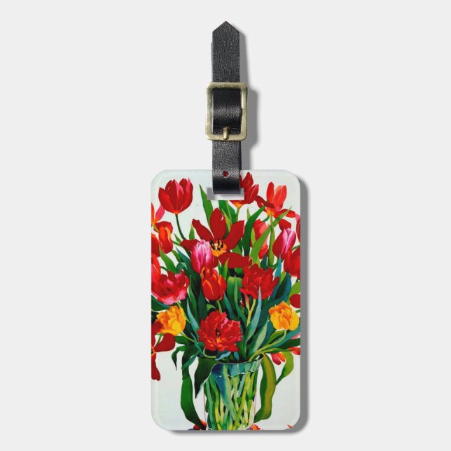 Étiquette À Bagage Tulipes (Devant Vertical)