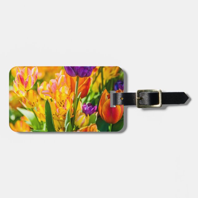 Étiquette À Bagage Tulipes Envoûtantes 01 (Devant horizontal)