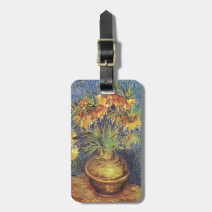 Étiquette À Bagage Tulipes impériales de Van Gogh dans un vase en cui