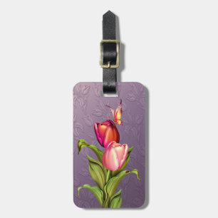 Étiquette À Bagage Tulipes roses