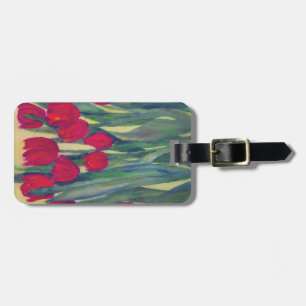 Étiquette À Bagage Tulipes rouges
