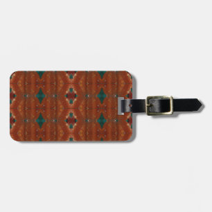 Étiquette À Bagage Turq & Coral Ikat 