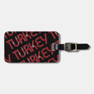 Étiquette À Bagage Turquie Drapeau turc Motif de typographie