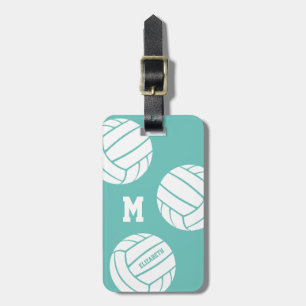 Étiquette À Bagage turquoise clair ou N'IMPORTE QUELLE couleur monogr