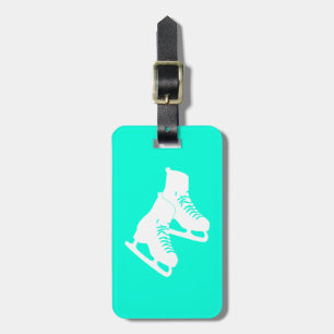 Étiquette À Bagage Turquoise d'étiquette de bagage de patins de glace