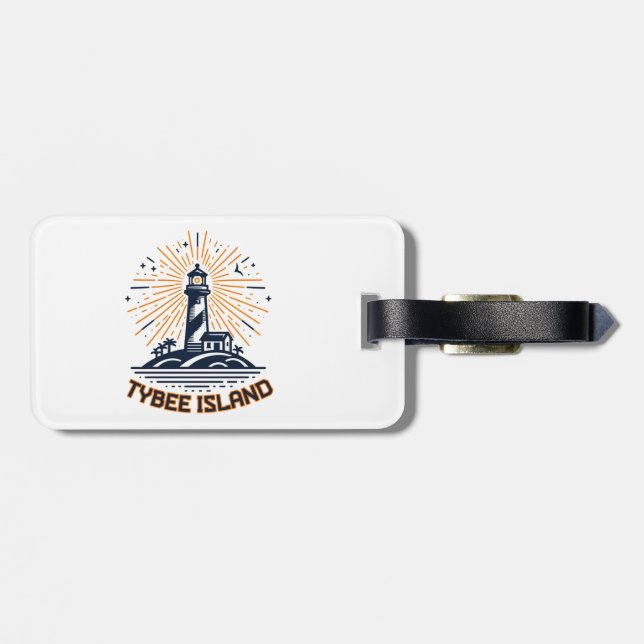 Étiquette À Bagage Tybee Island Georgia Phare Sunrise (Dos horizontal)