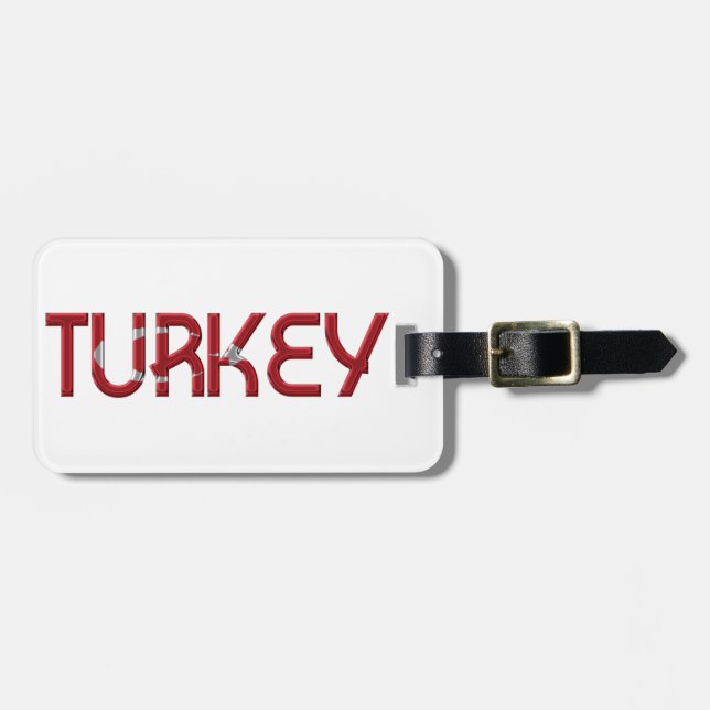 Étiquette À Bagage Typographe de Turkey (Devant horizontal)