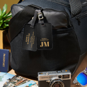 Étiquette À Bagage Typographie de l'or Arrière - plan en métal noir