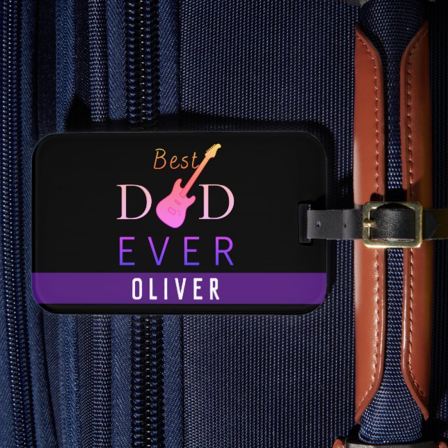 Étiquette À Bagage Typographie Voyage moderne Meilleur papa jamais Fê (Insitu Rectoal 4)