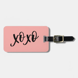 Étiquette À Bagage Typographie XOXO rose