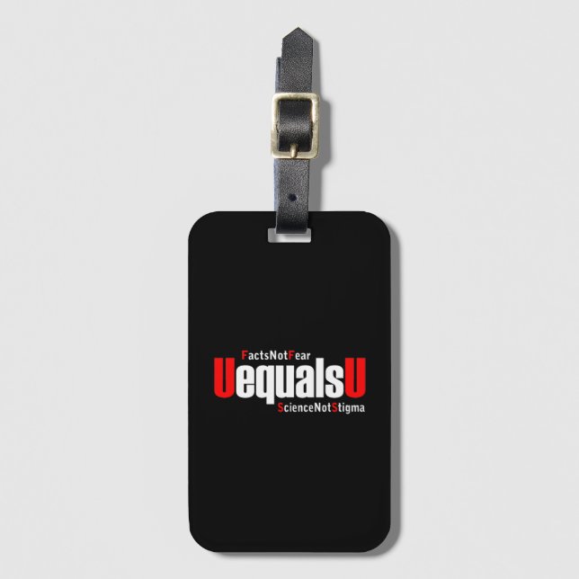 Étiquette À Bagage UEqualsU VIH Faits Pas peur Science Pas Stigmatism (Devant Vertical)