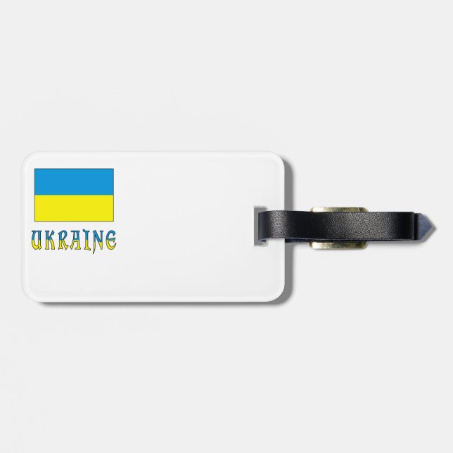 Étiquette À Bagage Ukraine et drapeau ukrainien (Dos horizontal)