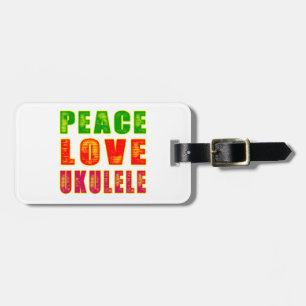 Étiquette À Bagage Ukulélé d'amour de paix