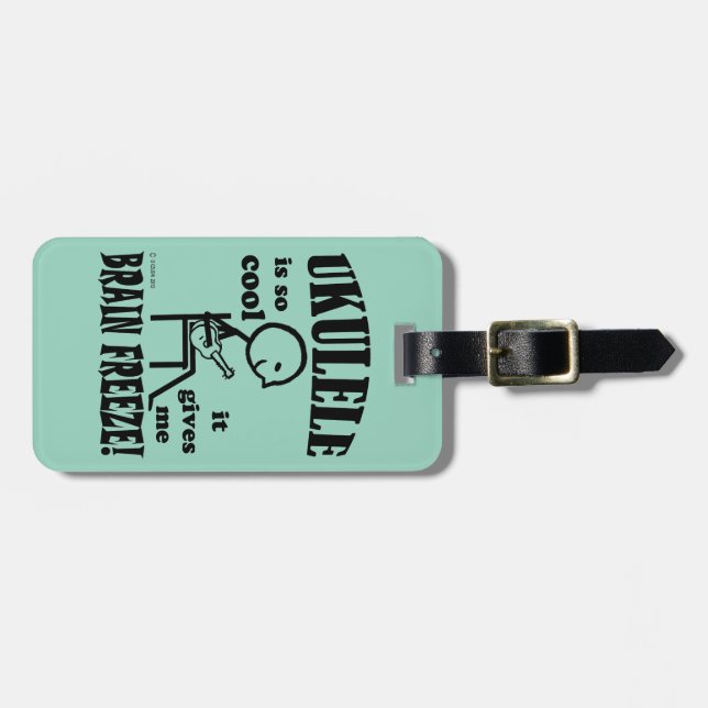 Étiquette À Bagage Ukulele, gel du cerveau (Devant horizontal)