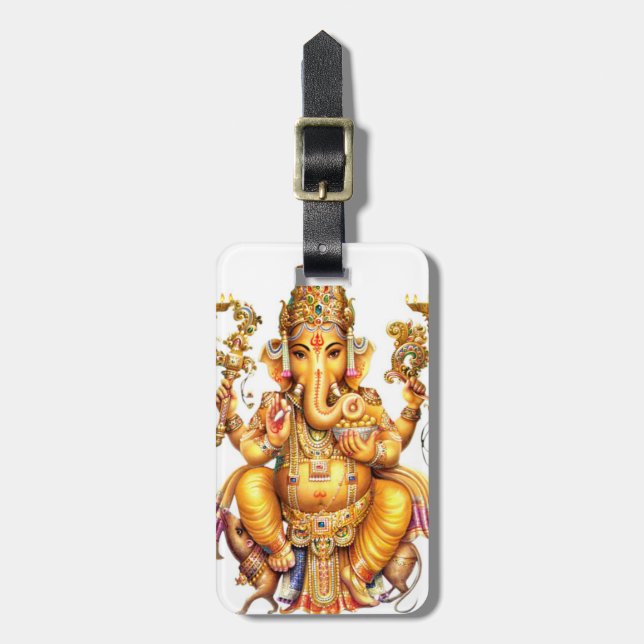 ÉTIQUETTE À BAGAGE UN DIEU INDOU GANESH (Devant Vertical)
