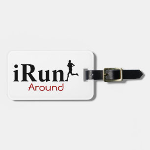 Étiquette À Bagage Un iRun Personnalisé Autour D'Un Balise De Bagage 